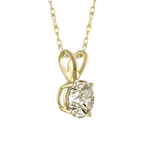 1.05 Ct Round Shape Mined Diamond Solitaire Pendant Champagne I1 18 Inch 14K Yellow Gold Enhanced Made to Order