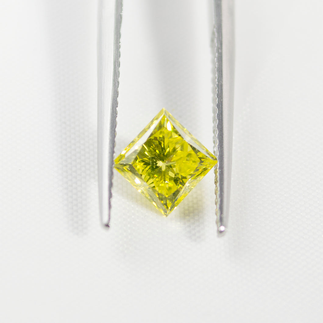 1.05 Carat Princess Yellow VS2 Enhanced Loose Diamond Real Natural