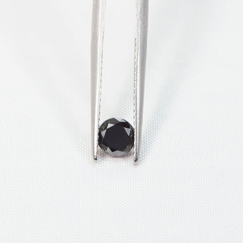 0.56 Carat Round Black Enhanced Loose Diamond Earth Mined