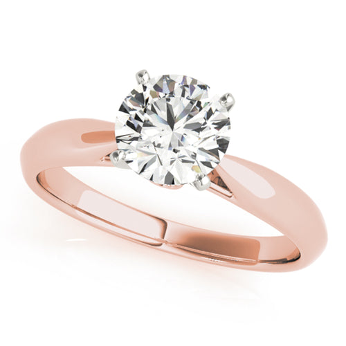 1.45 Carat Earth Mined Diamond Round Shape G SI1 Enhanced Available in White, Yellow or Rose Gold Custom Made Solitaire Ring