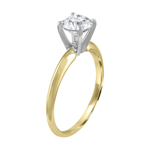 1.12 Carat Diamond Round Brilliant  Solitaire Ring F SI1 Enhanced Made to Order