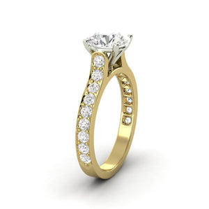 1.75 Carat D SI1 CERTIFIED Round Shape Mined Diamond Available in White, Rose or Yellow Gold Custom Made Enhanced Engagement Ring