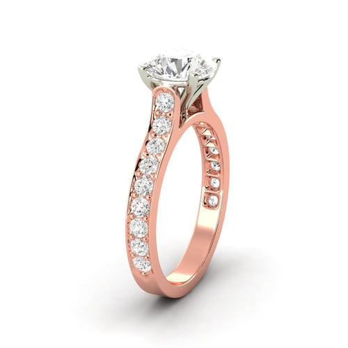 1.66 Carat F SI1 CERTIFIED Round Brilliant Mined Diamond Available in White, Rose or Yellow Gold Custom Made Enhanced Engagement Ring