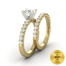 2.11 Carat D SI1 CERTIFIED Round Shape Engagment & Wedding Set Custom Made Mined Diamond Solitaire with Accents Enhanced