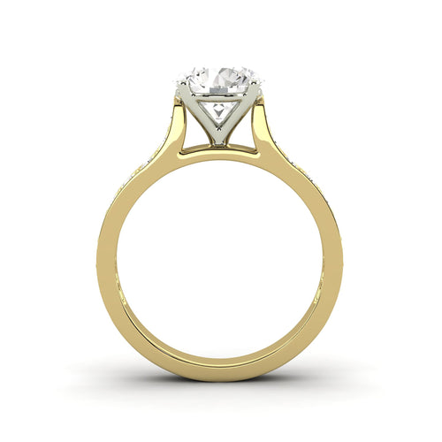 2.09 Carat D SI1 CERTIFIED Round Brilliant Mined Diamond Available in White, Rose or Yellow Gold Custom Made Enhanced Engagement Ring