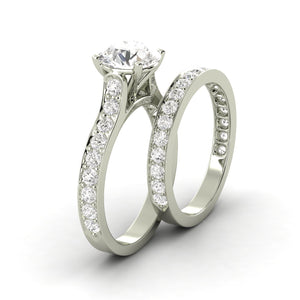 2.62 Carat D SI1 CERTIFIED Round Shape Engagment & Wedding Set Custom Made 100% Natural Solitaire with Accents Enhanced