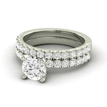 2.53 Carat F SI1 CERTIFIED Round Shape Engagment & Wedding Set Custom Made Mined Diamond Solitaire with Accents Enhanced