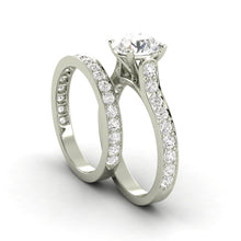 2.08 Carat H SI1 CERTIFIED Round Shape Engagment & Wedding Set Custom Made 100% Natural Solitaire with Accents Enhanced