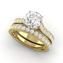 2.08 Carat H SI1 CERTIFIED Round Shape Engagment & Wedding Set Custom Made 100% Natural Solitaire with Accents Enhanced