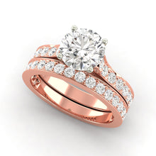 2.08 Carat H SI1 CERTIFIED Round Shape Engagment & Wedding Set Custom Made Real Diamond Solitaire with Accents Enhanced