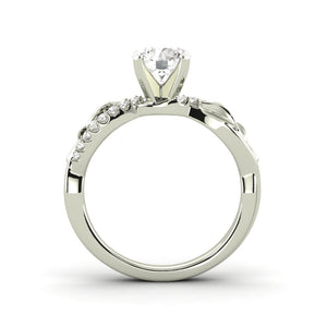 1.3 Carat F SI1 Round Brilliant Real Diamond Solitaire with Accents Available in White, Rose or Yellow Gold Enhanced Engagement Ring