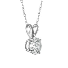 0.92 Ct Round Shaped Mined Diamond Solitaire Pendant D SI1 18 Inch 14K White Gold Enhanced Made to Order