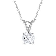 0.92 Ct Round Shaped Mined Diamond Solitaire Pendant D SI1 18 Inch 14K White Gold Enhanced Made to Order