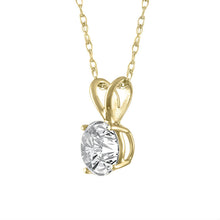 0.51 Carat Round Shape Mined Diamond Pendant w/Chain H SI2 18 Inch 14K Yellow Gold Enhanced Necklace Made to Order