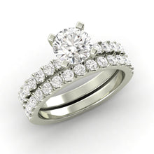 1.41 Carat H SI2 CERTIFIED Round Shape Engagment & Wedding Set Custom Made Real Diamond Solitaire with Accents Enhanced