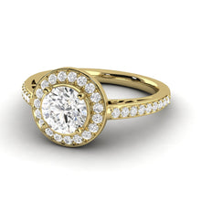 1.06 Carat Very Good D SI1 Engagement Ring CERTIFIED Round Brilliant Natural Earth Mined Diamond 14K White Gold Very Good Diamond Victorian Halo Ring Made to Order Available in 14kt Yellow, White or Rose Gold Enhanced Bright