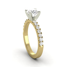 1.17 Carat D SI1 Round Shape Earth Mined Diamond Solitaire with Accents Available in White, Rose or Yellow Gold Enhanced Engagement Ring