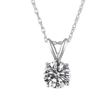 0.91 Carat Round Shape Mined Diamond Pendant w/Chain F I1 18 Inch 14K White Gold Enhanced Necklace Made to Order