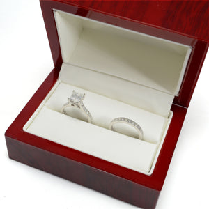 2.33 Carat G SI1 CERTIFIED Round Shape Engagment & Wedding Set Custom Made Mined Diamond Solitaire with Accents Enhanced